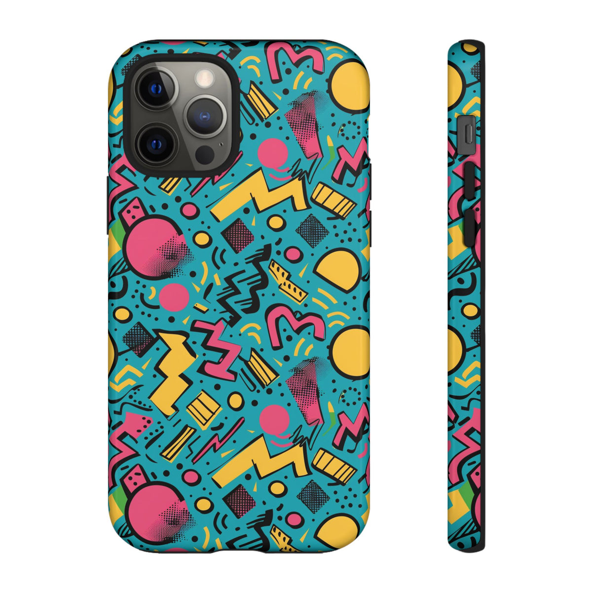 90s Themed Seamless Pattern Phone Case – Embrace Retro Style and Protection 253