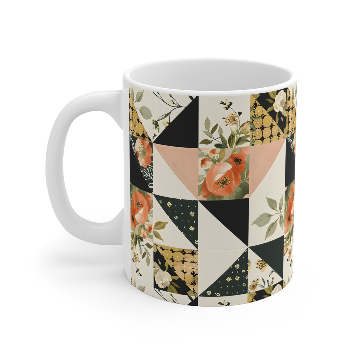 Farmhouse Patchwork Pastel Quilt Pattern Coffee Cup  (14)