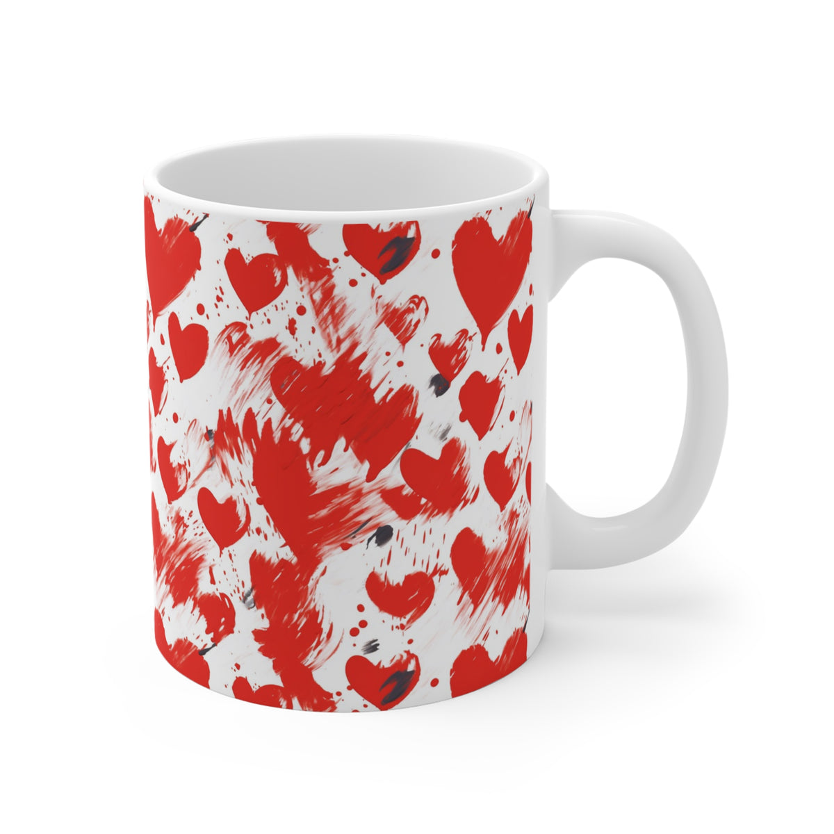 Colorful Heart Design Coffee Mug - Endless Love Pattern Ceramic Cup 470