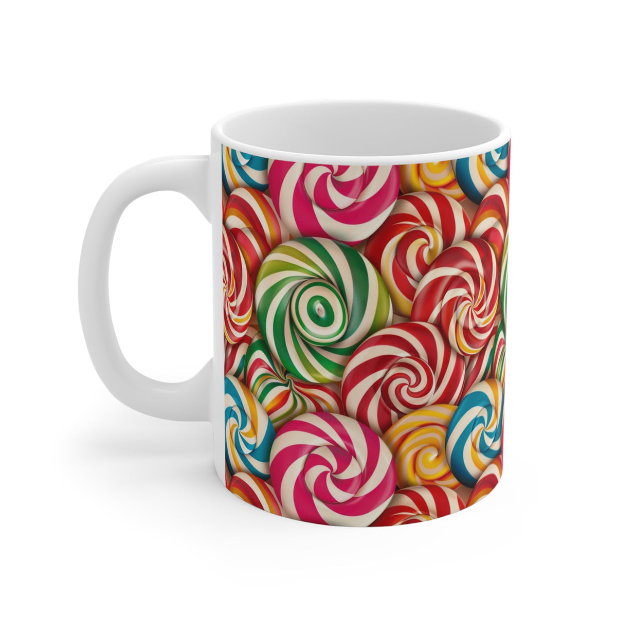 Colorful All-Over Candy Theme Coffee Mug Fun Ceramic Drinkware 422