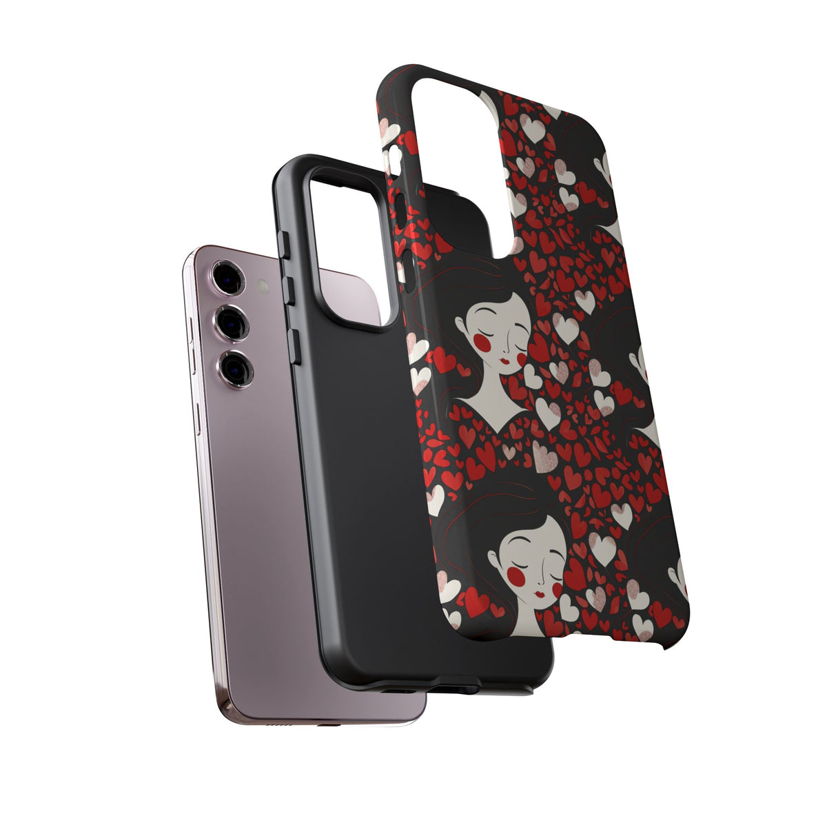 Heart Pattern Phone Case – Stylish & Loving Design for Your Device 232