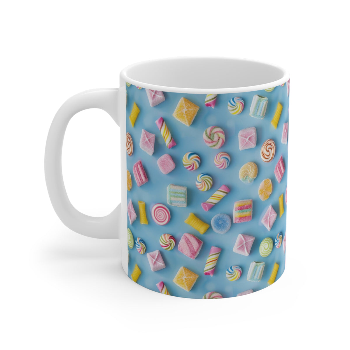 Colorful All-Over Candy Theme Coffee Mug Fun Ceramic Drinkware 029