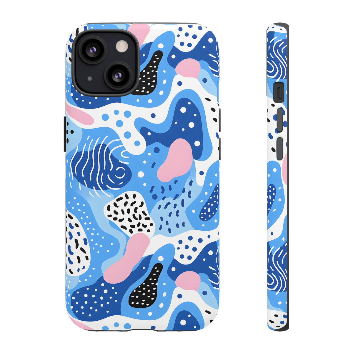 Abstract Baby Blue Memphis Design Phone Case – Sleek and Contemporary Artistry