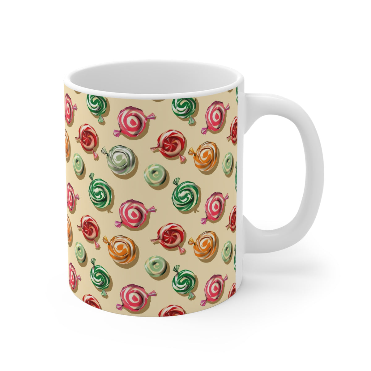 Colorful All-Over Candy Theme Coffee Mug Fun Ceramic Drinkware 150