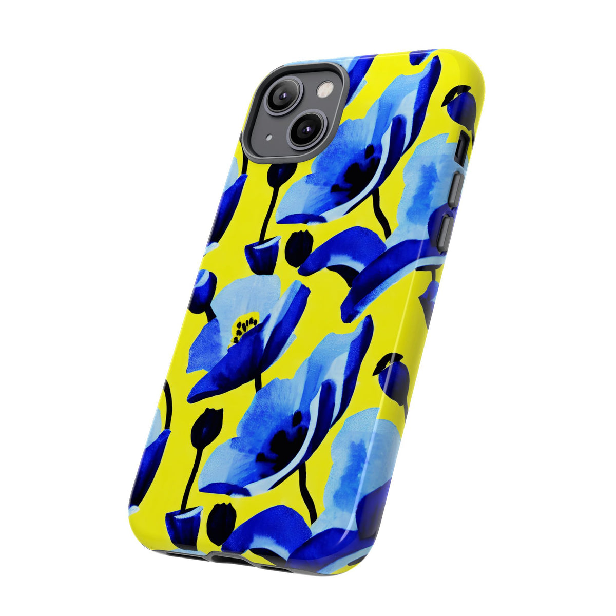 Vibrant Blue Floral Phone Case – A Perfect Fusion of Style and Protection