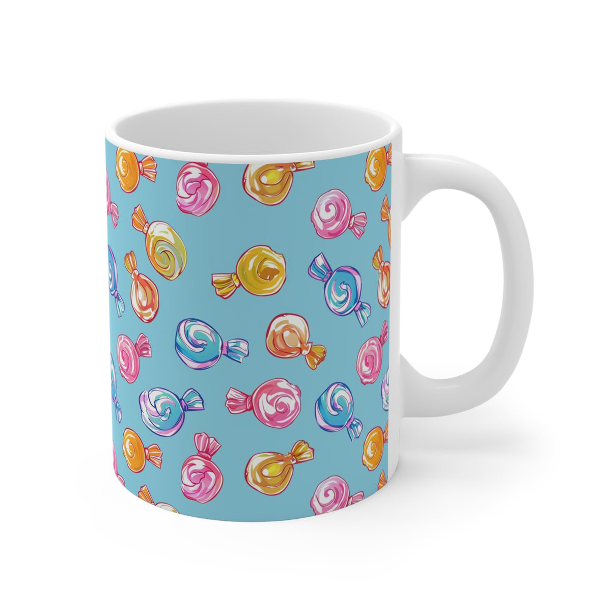 Colorful All-Over Candy Theme Coffee Mug Fun Ceramic Drinkware 256