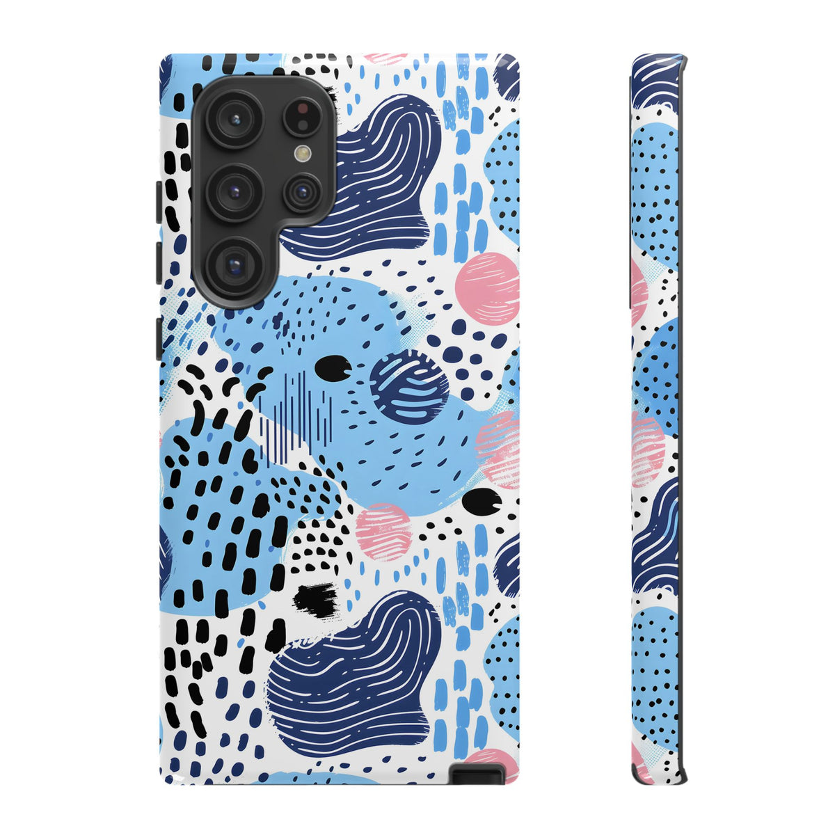 Abstract Baby Blue Memphis Design Phone Case – Sleek and Contemporary Artistry 3