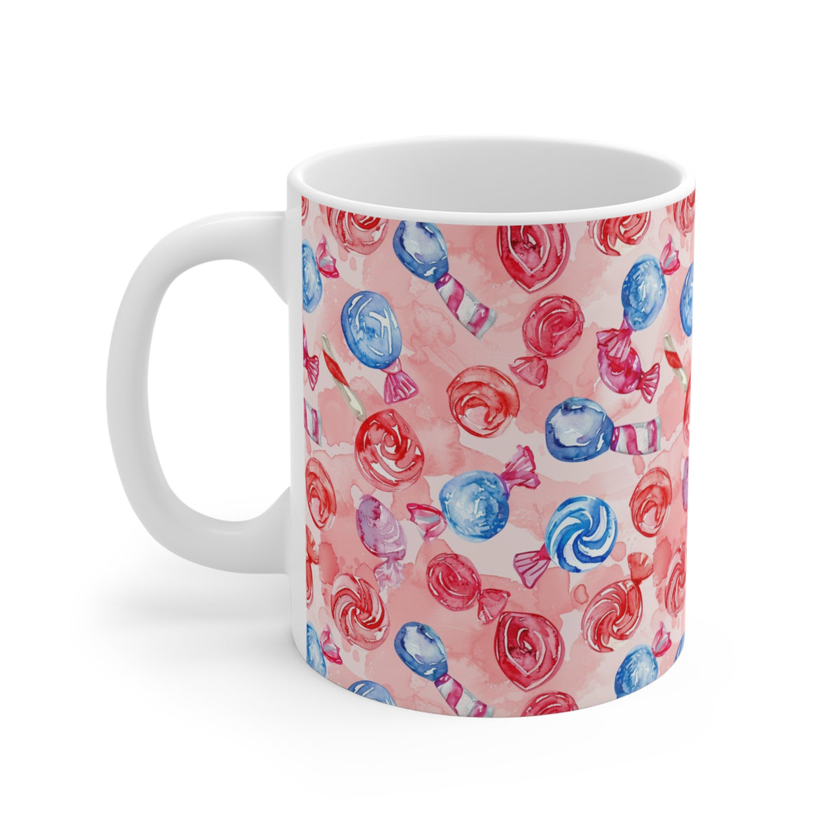 Colorful All-Over Candy Theme Coffee Mug Fun Ceramic Drinkware 464