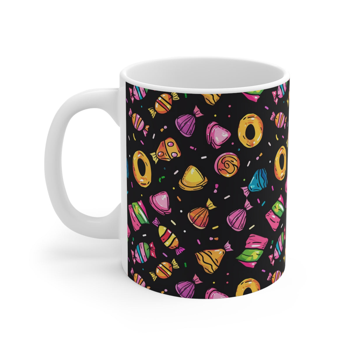 Colorful All-Over Candy Theme Coffee Mug Fun Ceramic Drinkware 088