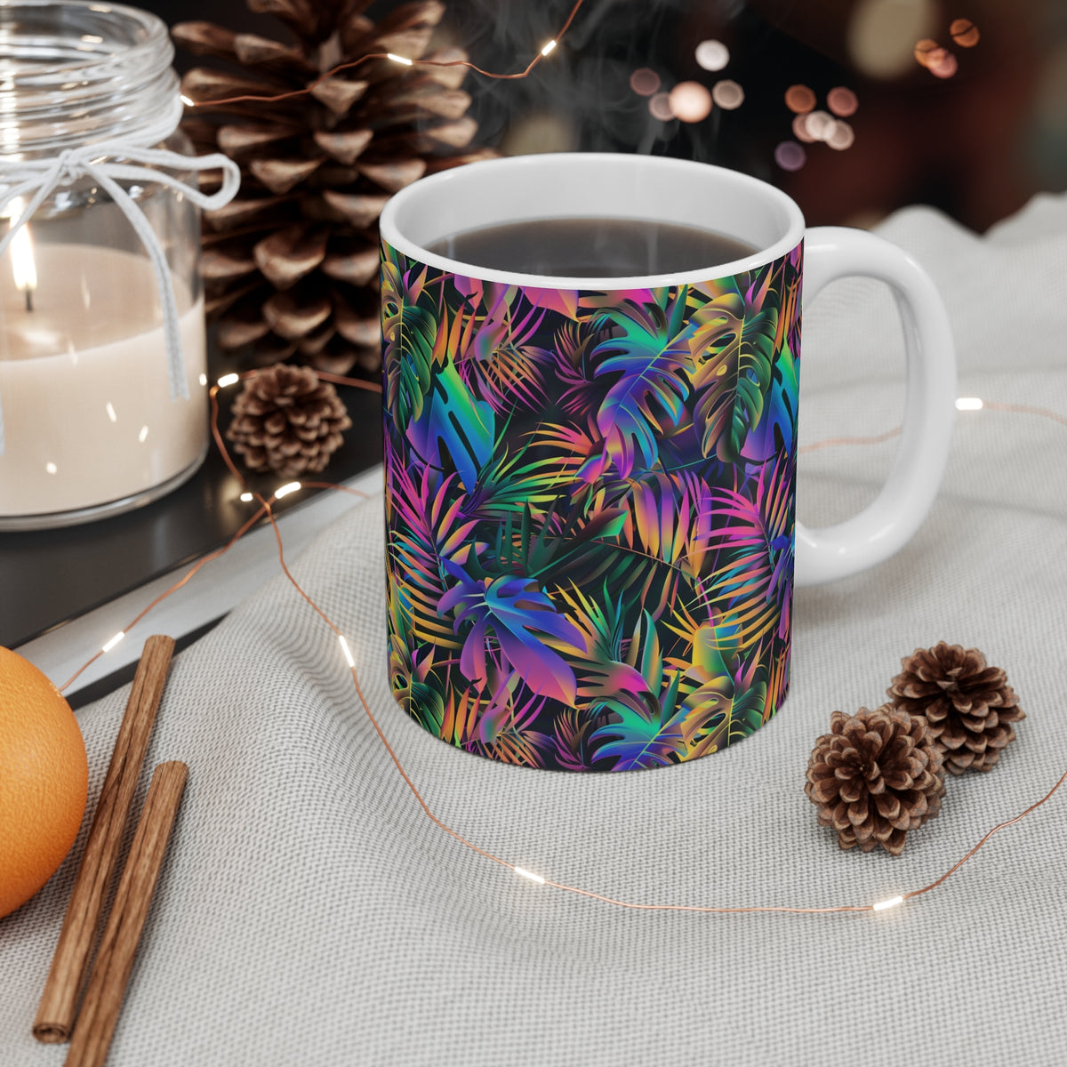 Endless Forest Pattern Coffee Mug - Nature-Inspired Ceramic Drinkware 179
