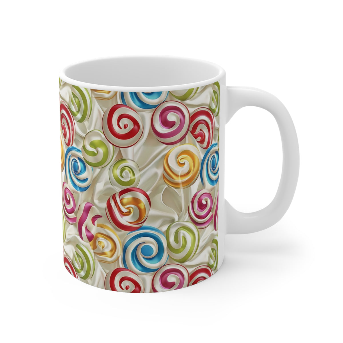 Colorful All-Over Candy Theme Coffee Mug Fun Ceramic Drinkware 347