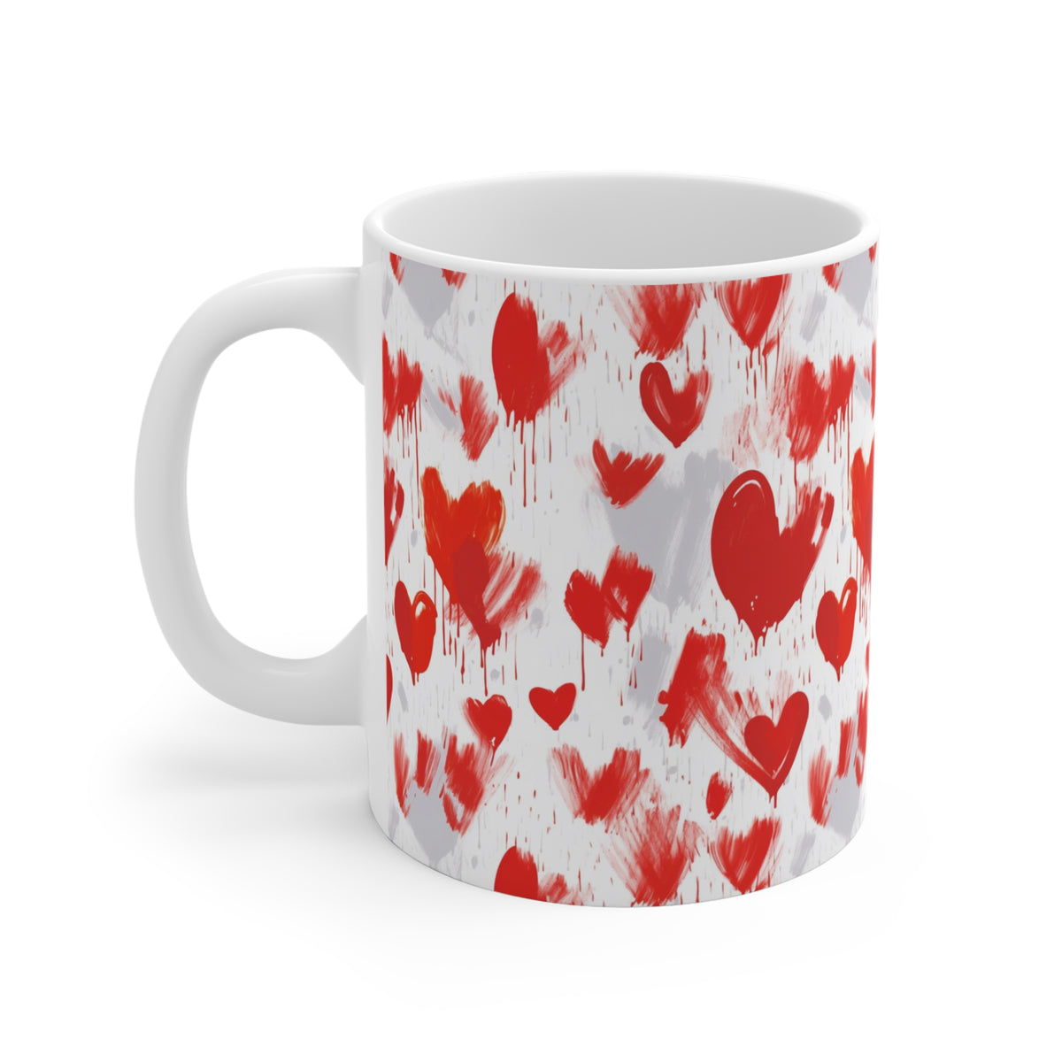 Colorful Heart Design Coffee Mug - Endless Love Pattern Ceramic Cup 738