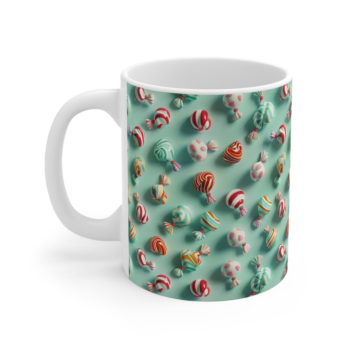 Colorful All-Over Candy Theme Coffee Mug Fun Ceramic Drinkware 016