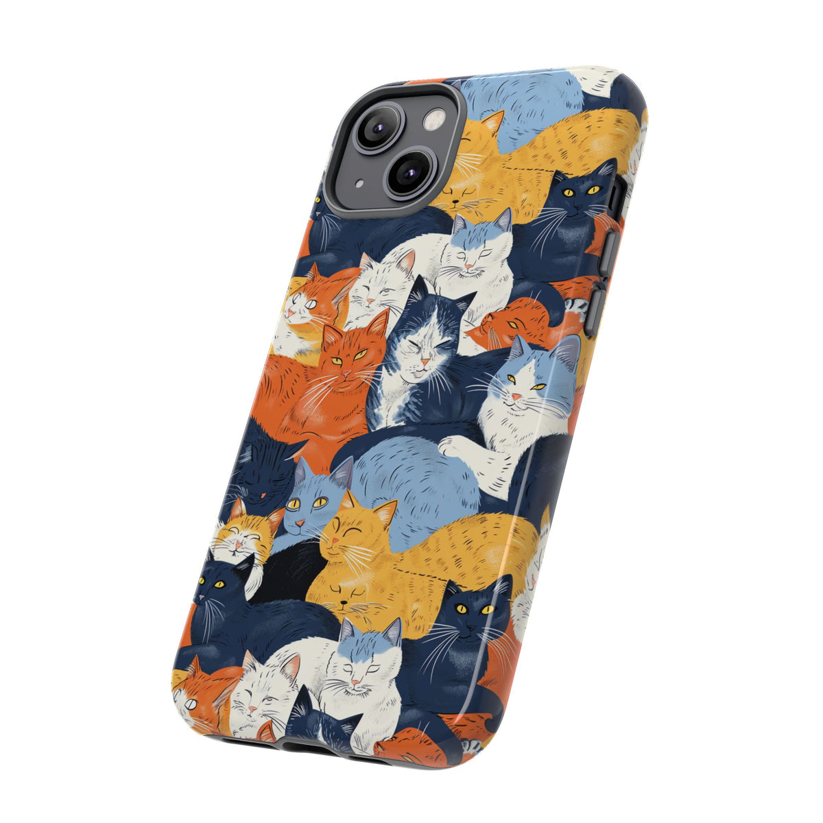 Seamless Cat Pattern Design Phone Case – Playful and Stylish Cat-Themed Phone Cover