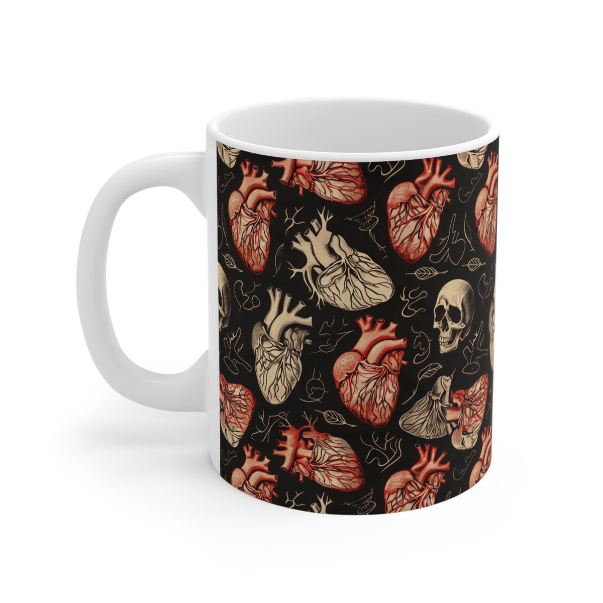Colorful Heart Design Coffee Mug - Endless Love Pattern Ceramic Cup 253
