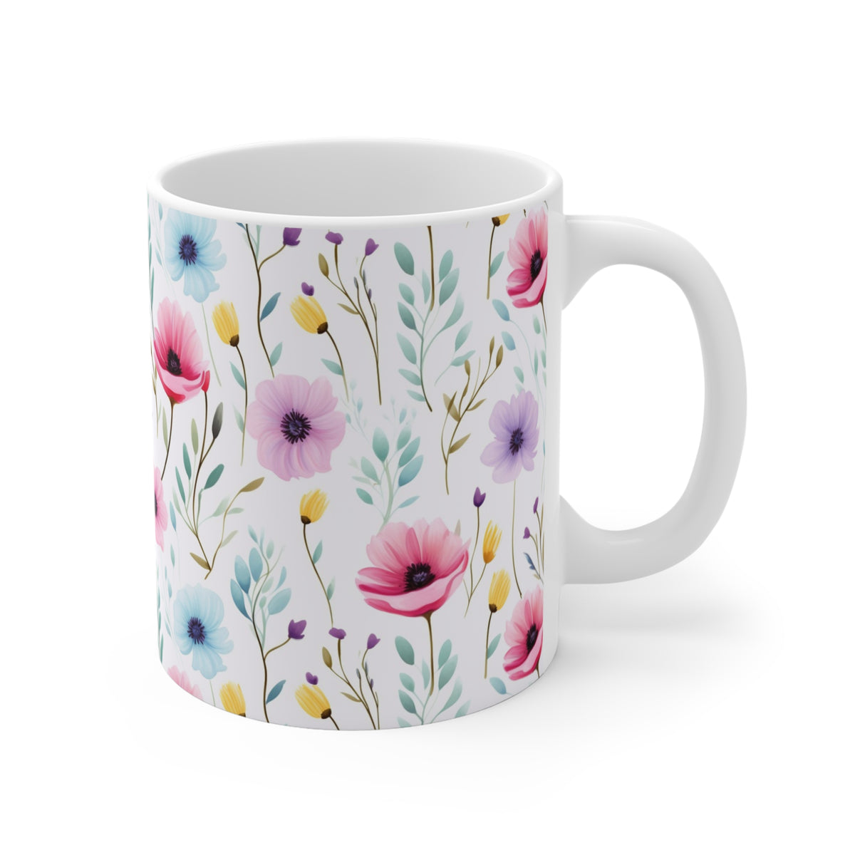 Various Watercolor Design All Over Coffee Mug – Unique Artistic Ceramic Coffee Cup 158