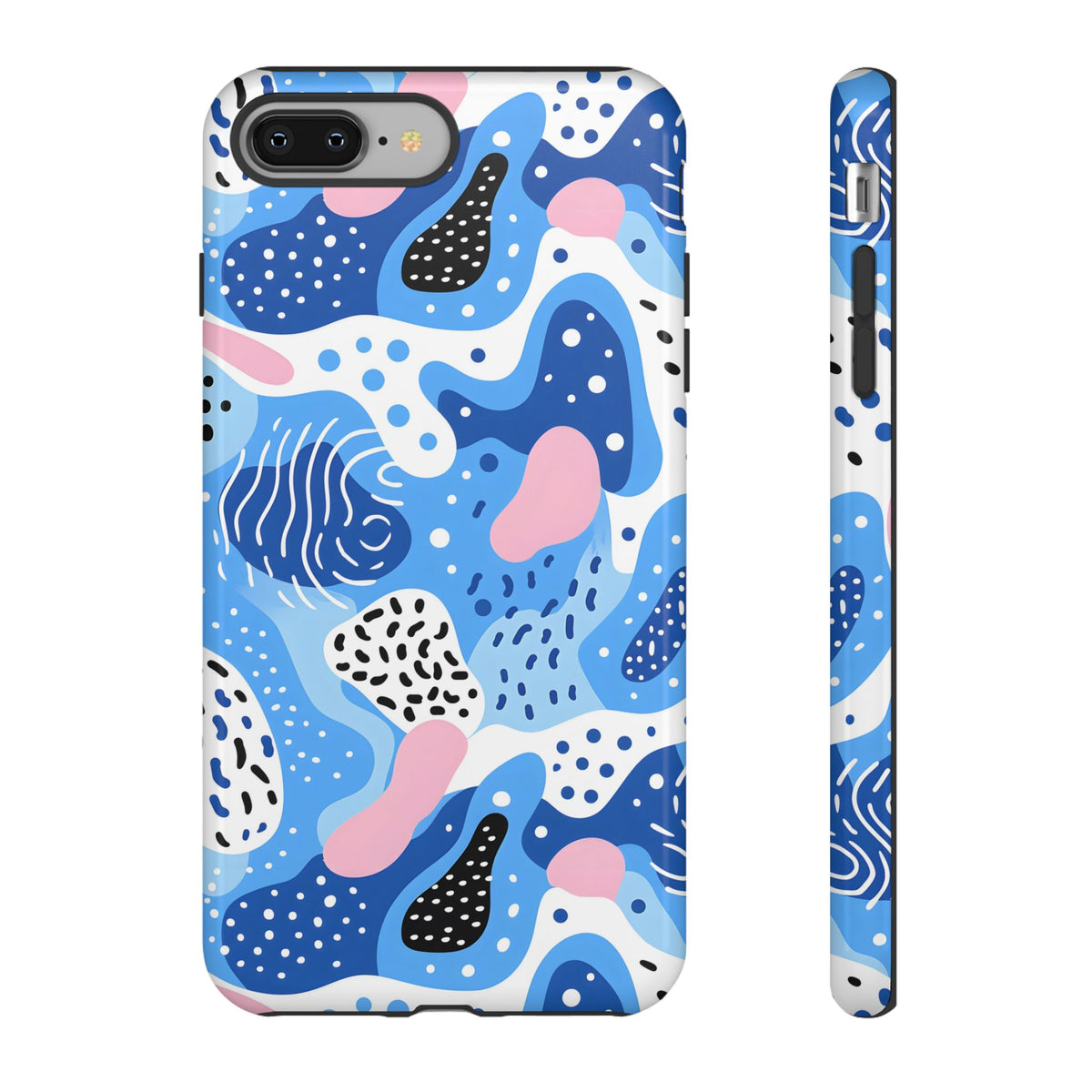 Abstract Baby Blue Memphis Design Phone Case – Sleek and Contemporary Artistry