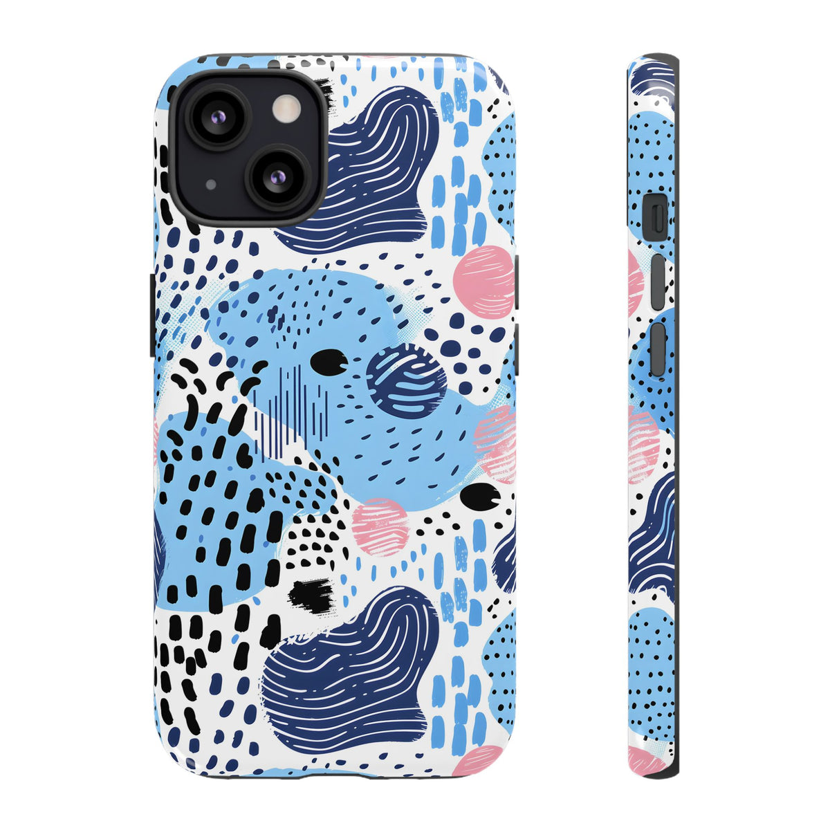 Abstract Baby Blue Memphis Design Phone Case – Sleek and Contemporary Artistry 3