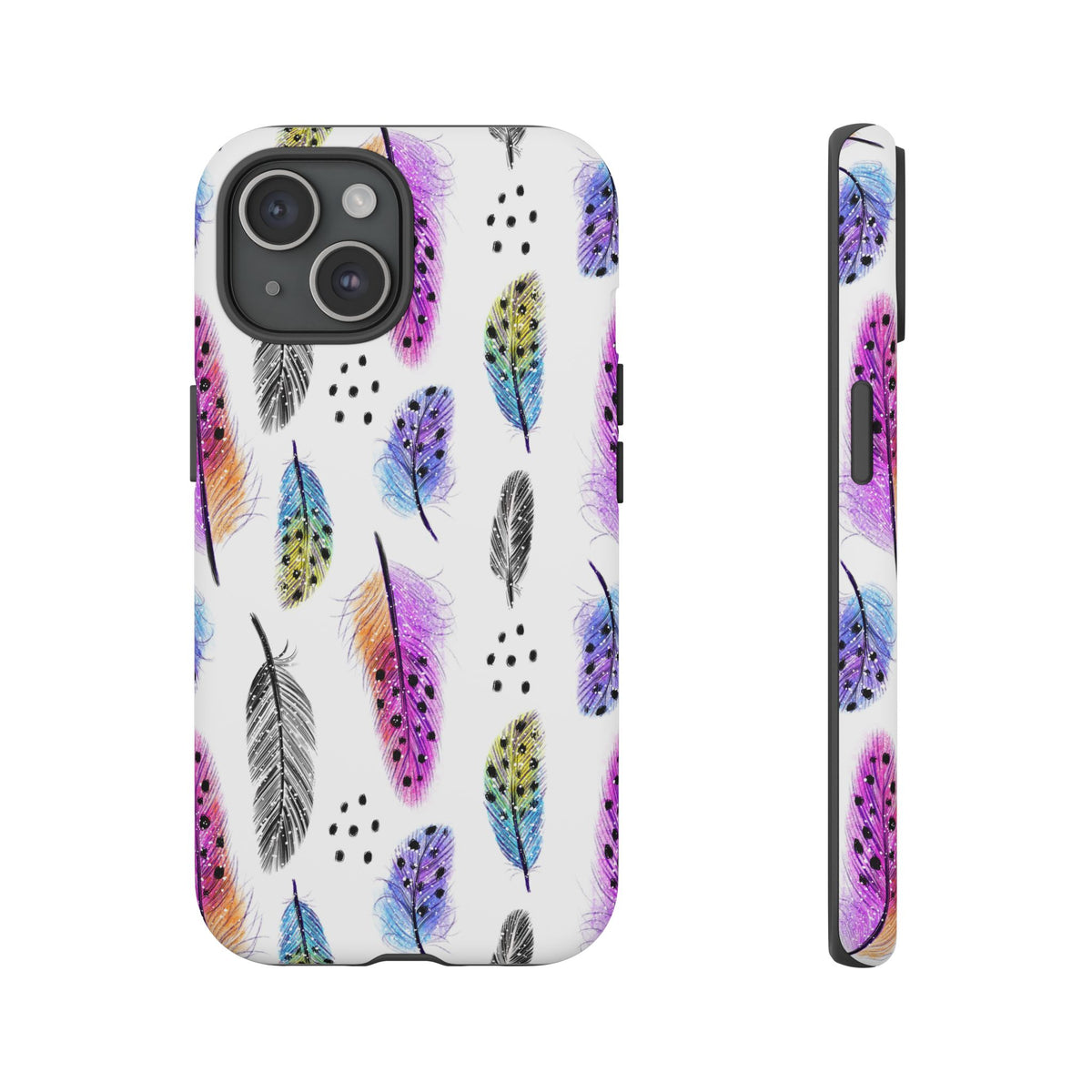 Feather Pattern Phone Case – Elegant & Durable Protection for Your Phone