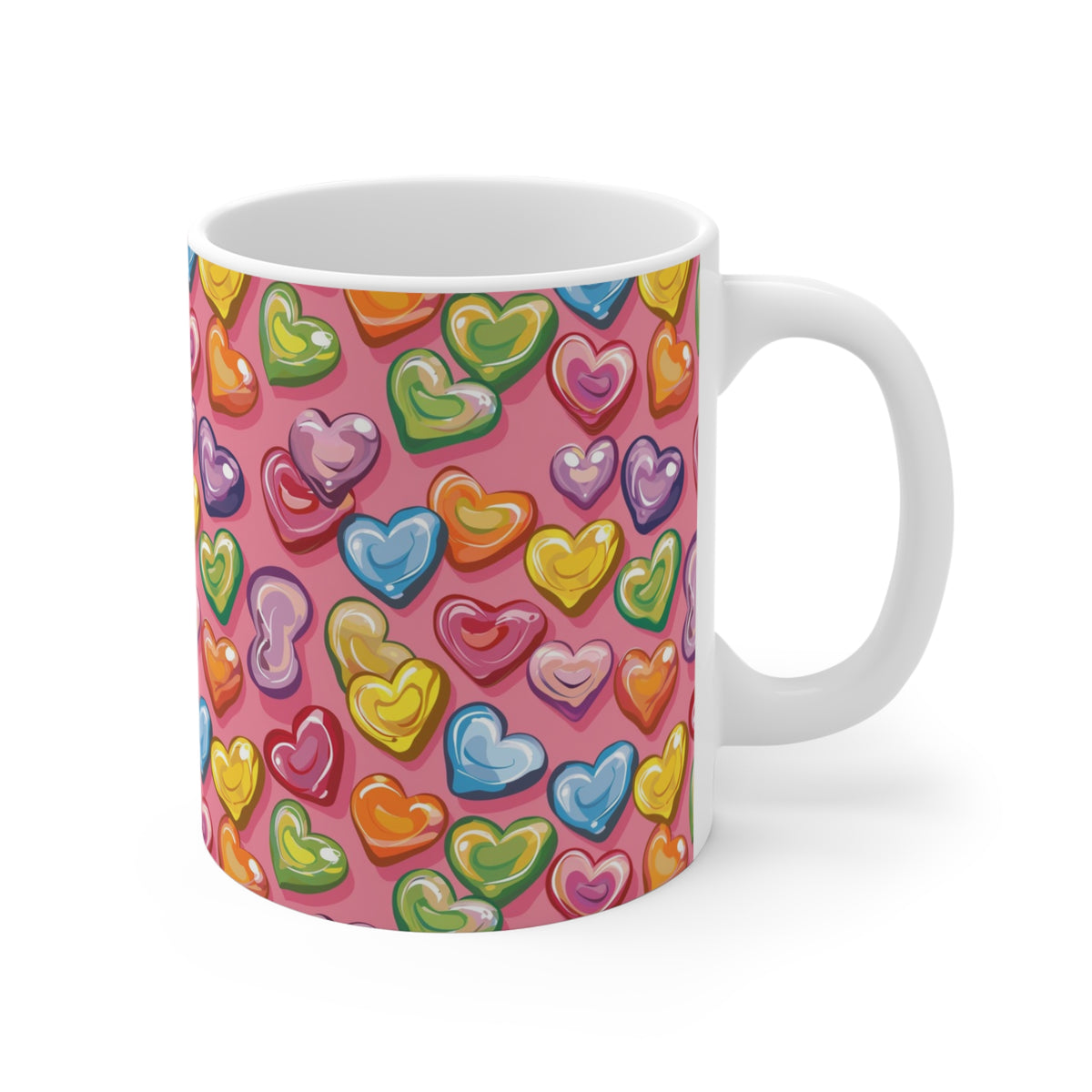 Colorful All-Over Candy Theme Coffee Mug Fun Ceramic Drinkware 286