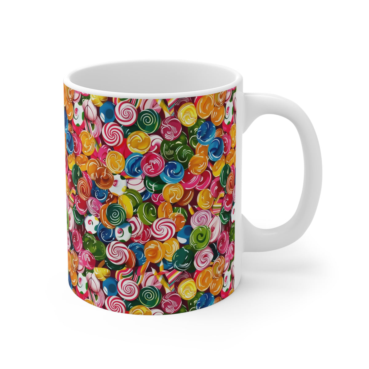 Colorful All-Over Candy Theme Coffee Mug Fun Ceramic Drinkware 414