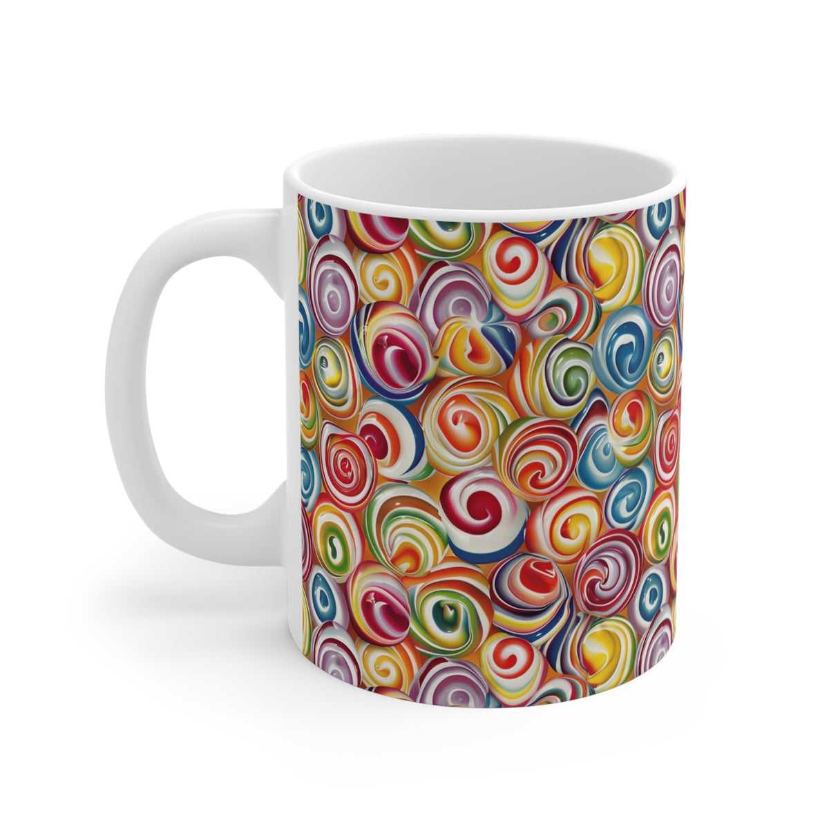 Colorful All-Over Candy Theme Coffee Mug Fun Ceramic Drinkware 196