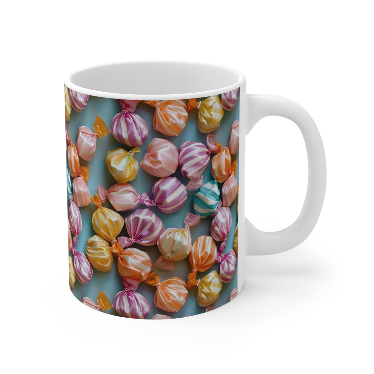 Colorful All-Over Candy Theme Coffee Mug Fun Ceramic Drinkware 345