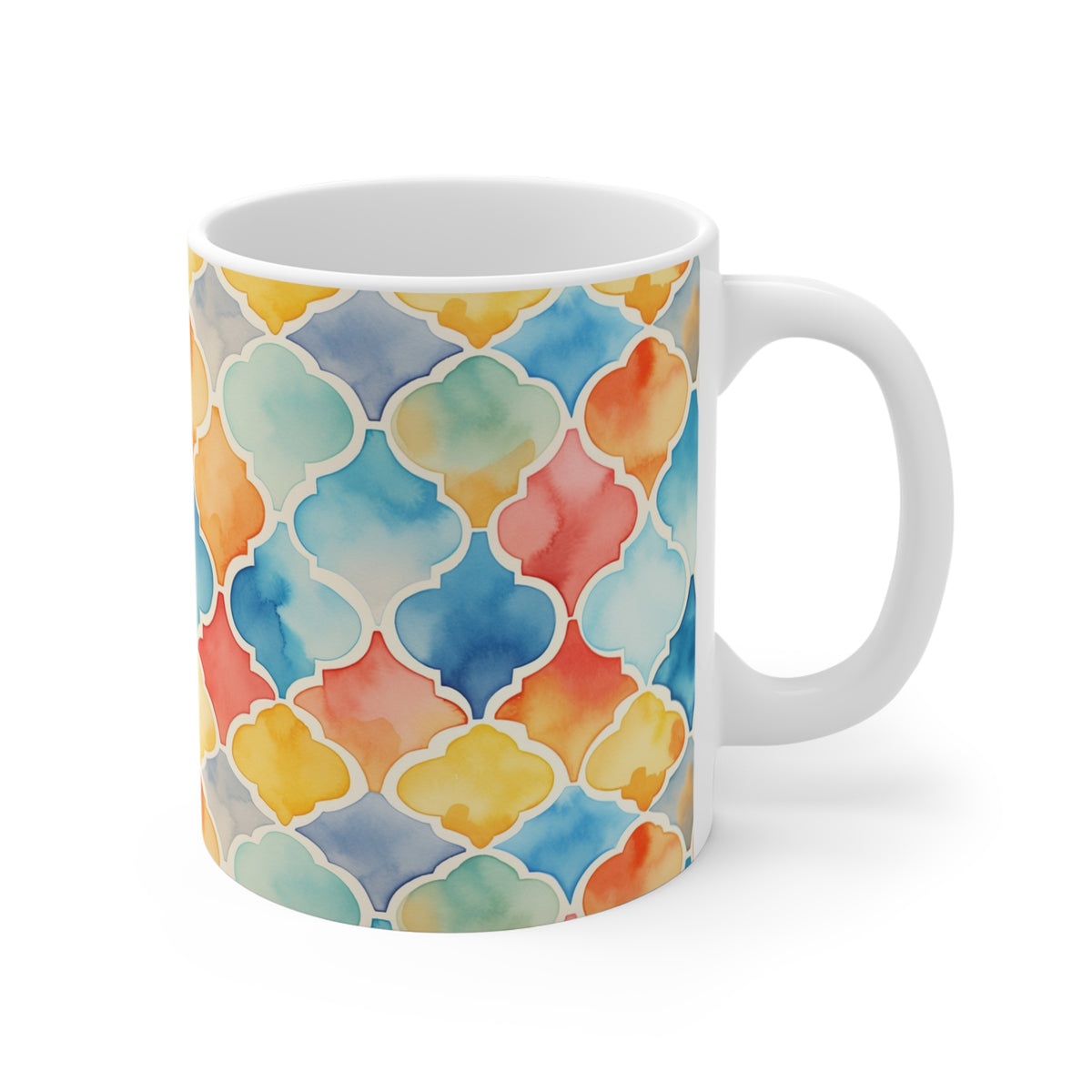 Various Watercolor Design All Over Coffee Mug – Unique Artistic Ceramic Coffee Cup 166