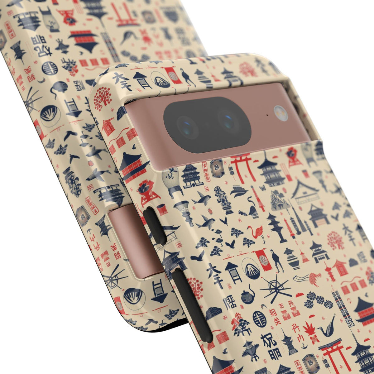 Japanese Pattern Phone Case – Elegant & Timeless Design for Your Phone 086