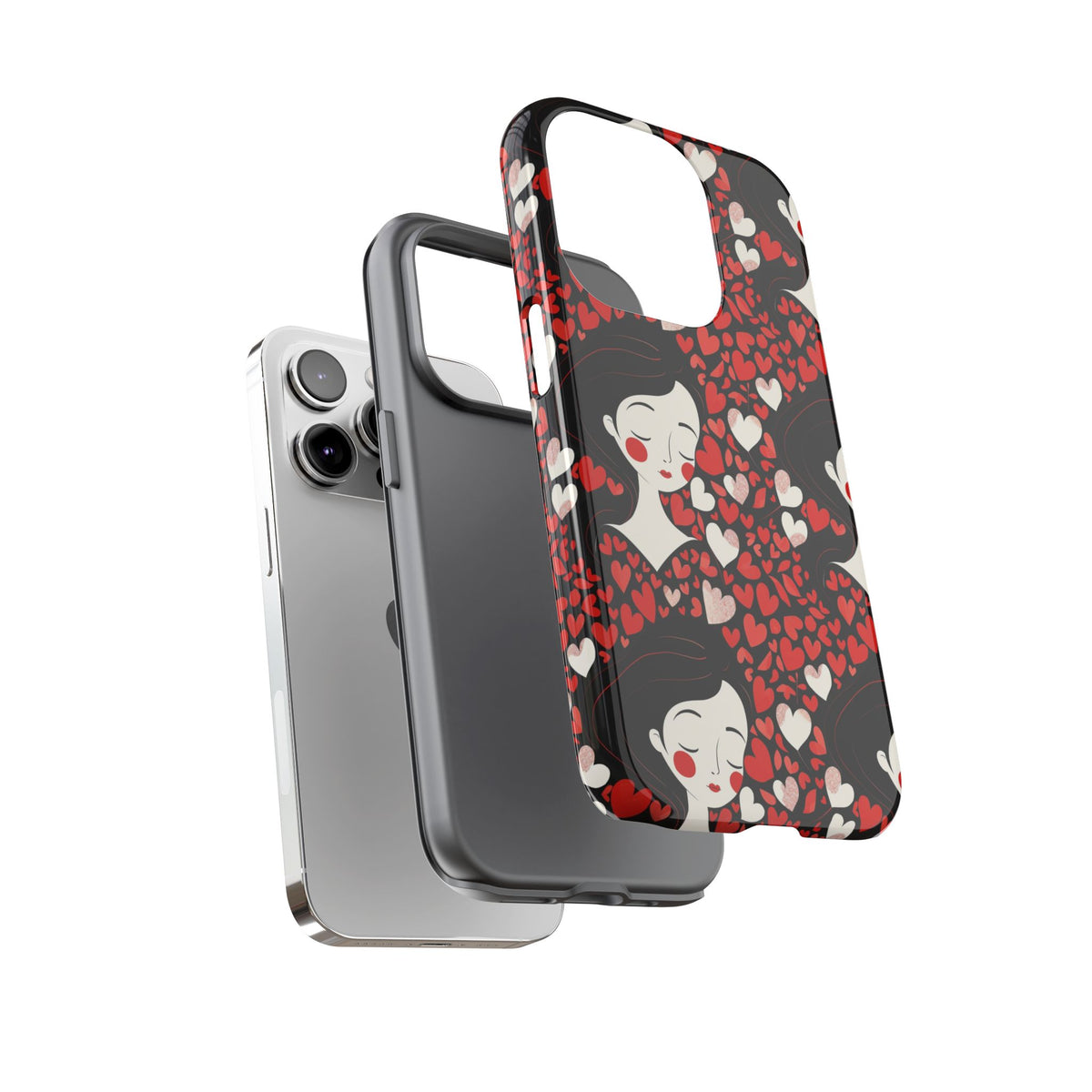 Heart Pattern Phone Case – Stylish & Loving Design for Your Device 232