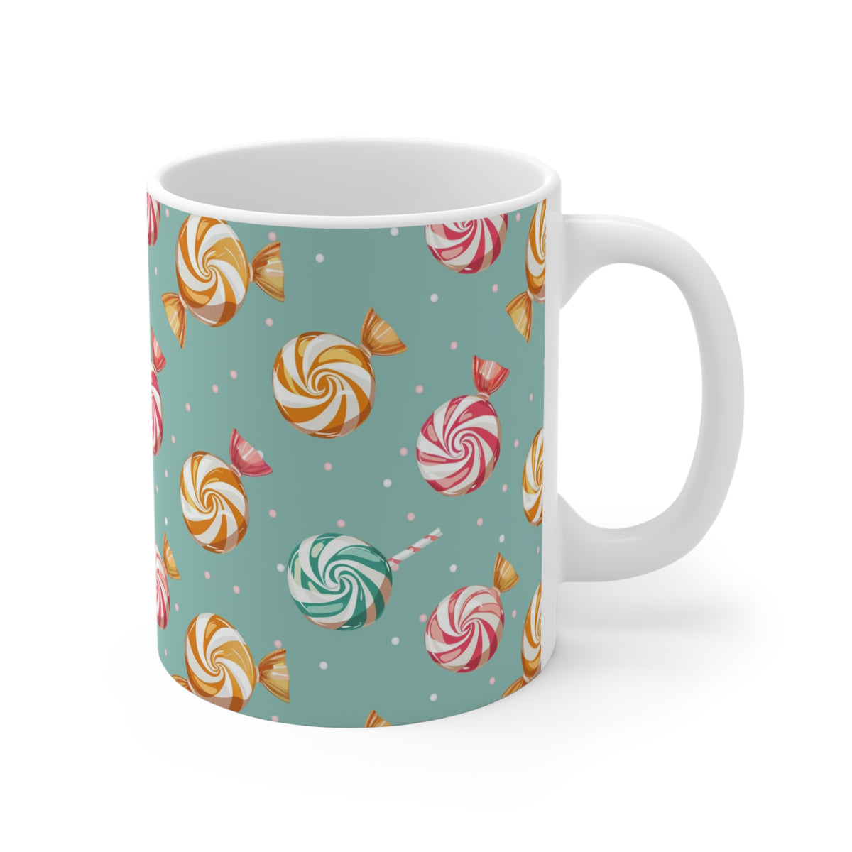 Colorful All-Over Candy Theme Coffee Mug Fun Ceramic Drinkware 018