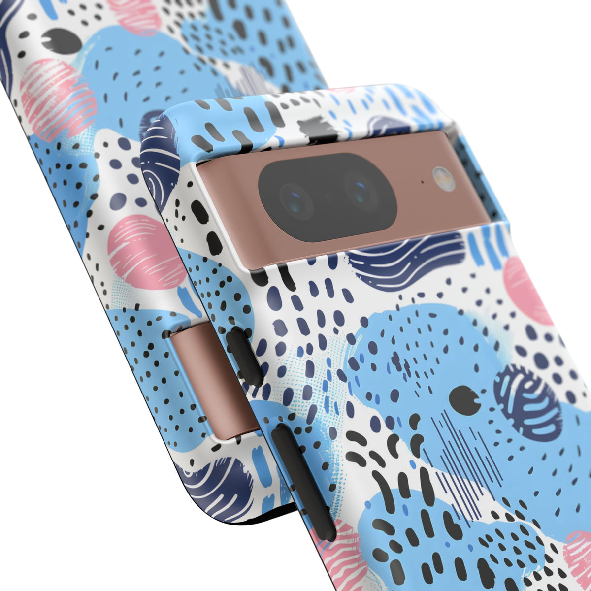 Abstract Baby Blue Memphis Design Phone Case – Sleek and Contemporary Artistry 3