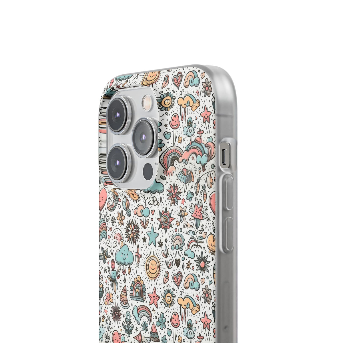 Pastel Doodle Pattern Phone Case – A Playful Touch of Elegance