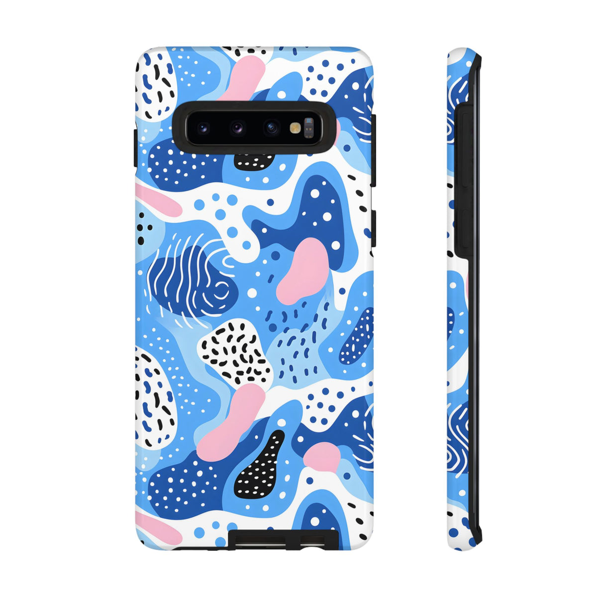 Abstract Baby Blue Memphis Design Phone Case – Sleek and Contemporary Artistry