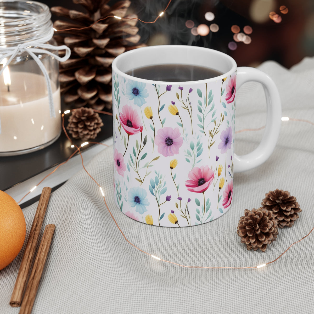 Various Watercolor Design All Over Coffee Mug – Unique Artistic Ceramic Coffee Cup 158