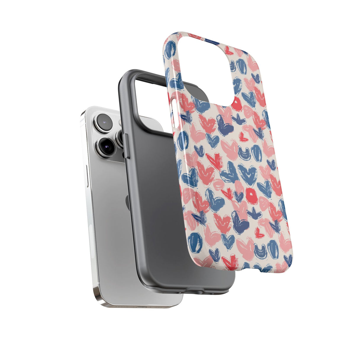 Heart Pattern Phone Case – Stylish & Loving Design for Your Device 354