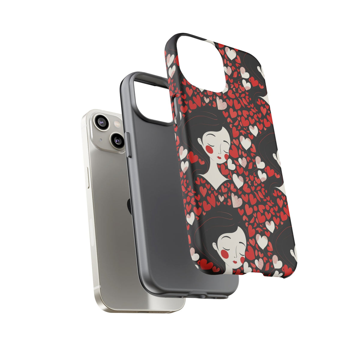 Heart Pattern Phone Case – Stylish & Loving Design for Your Device 232