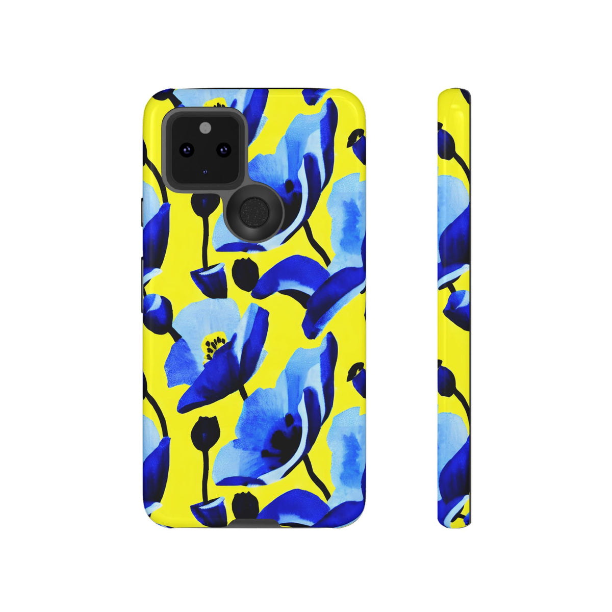 Vibrant Blue Floral Phone Case – A Perfect Fusion of Style and Protection