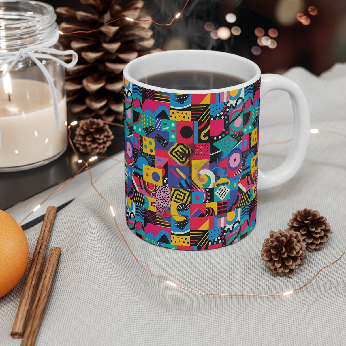 90s Retro Coffee Mug - Full Wrap Design 498