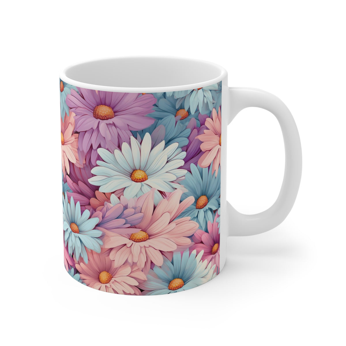 Pastel Daisies Pattern Coffee Cup-Floral Ceramic Mug for Tea and Coffee  (10)