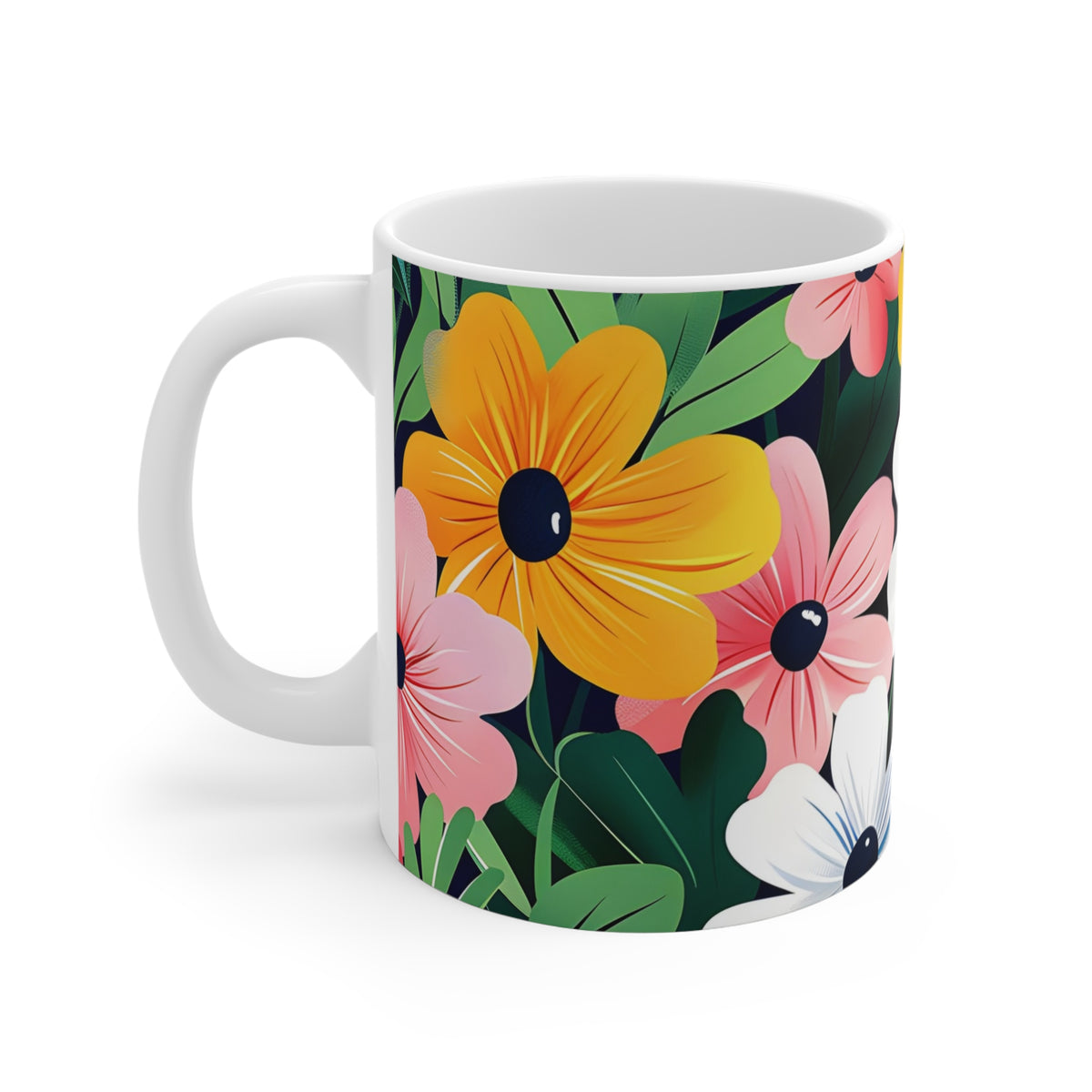 Colorful Spring Flower Pattern Ceramic Coffee Mug  (8)