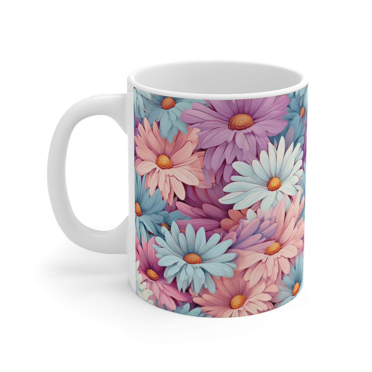 Pastel Daisies Pattern Coffee Cup-Floral Ceramic Mug for Tea and Coffee  (10)