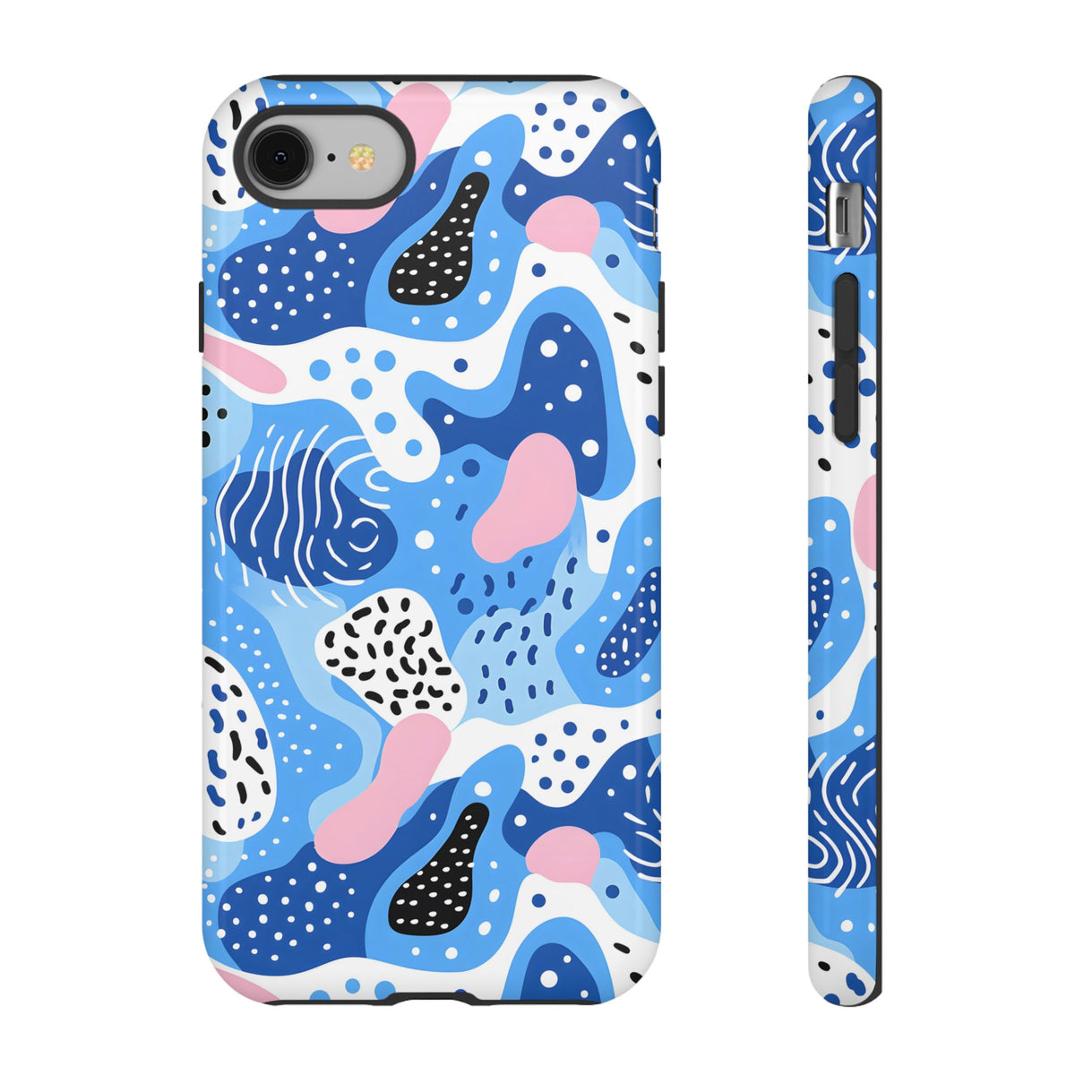 Abstract Baby Blue Memphis Design Phone Case – Sleek and Contemporary Artistry