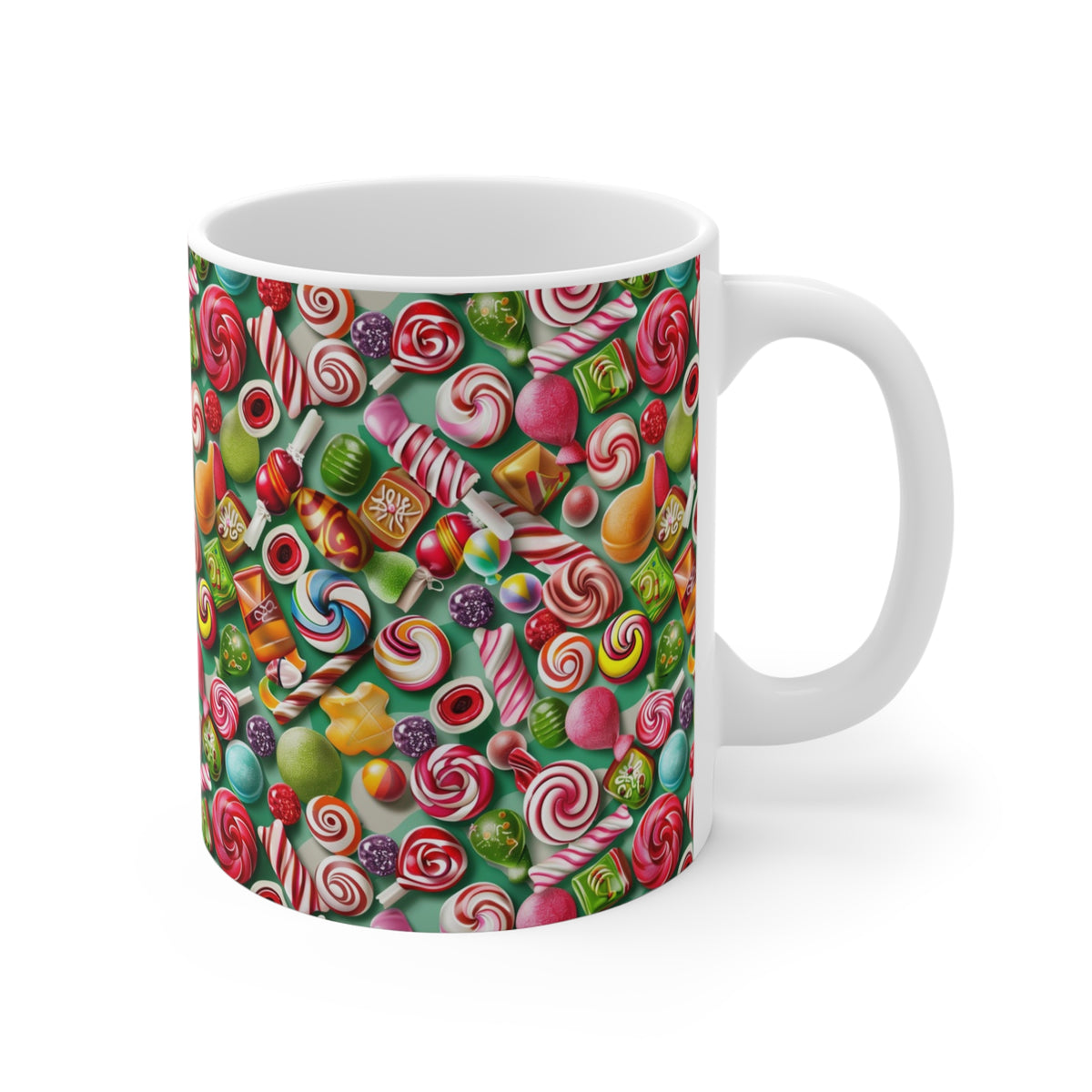 Colorful All-Over Candy Theme Coffee Mug Fun Ceramic Drinkware 006