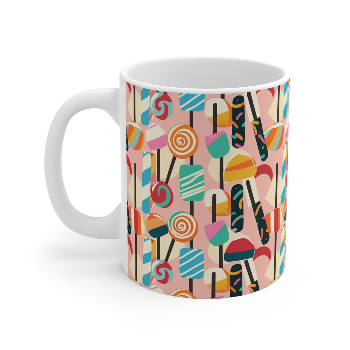 Colorful All-Over Candy Theme Coffee Mug Fun Ceramic Drinkware 448