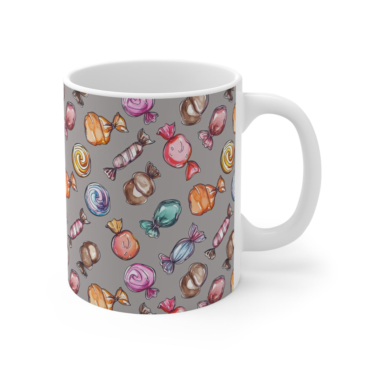 Colorful All-Over Candy Theme Coffee Mug Fun Ceramic Drinkware 243