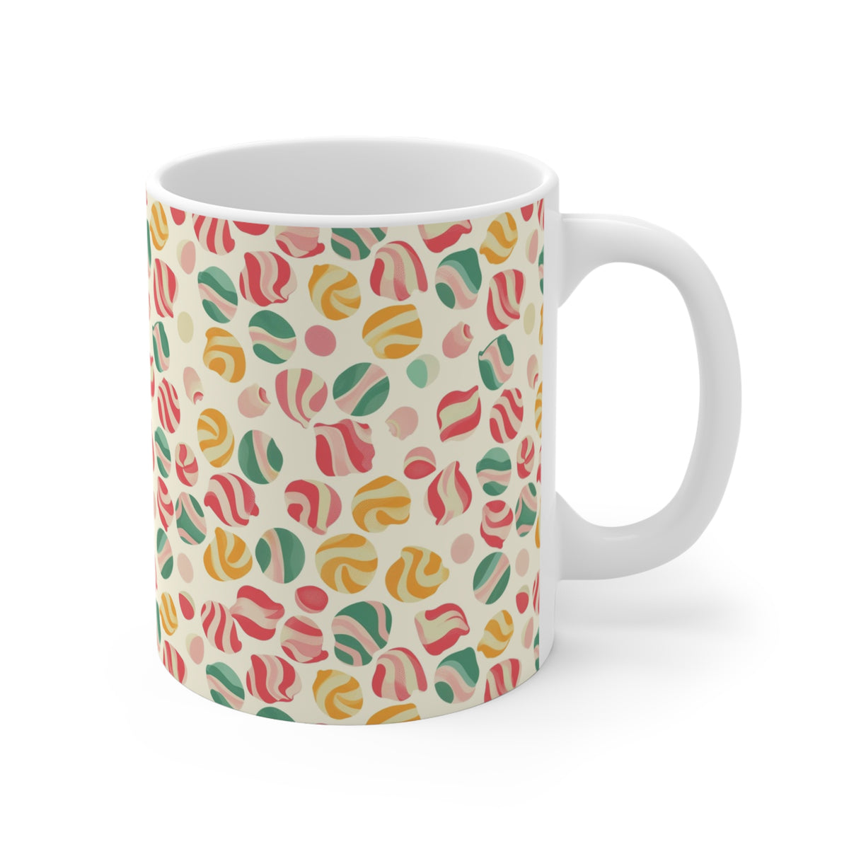 Colorful All-Over Candy Theme Coffee Mug Fun Ceramic Drinkware 084