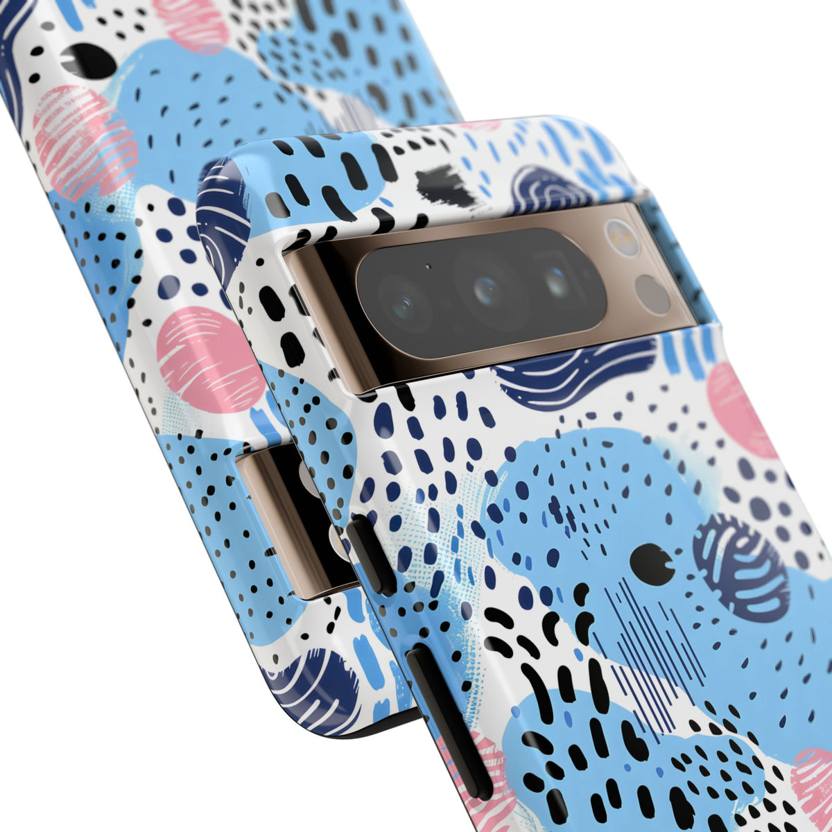 Abstract Baby Blue Memphis Design Phone Case – Sleek and Contemporary Artistry 3