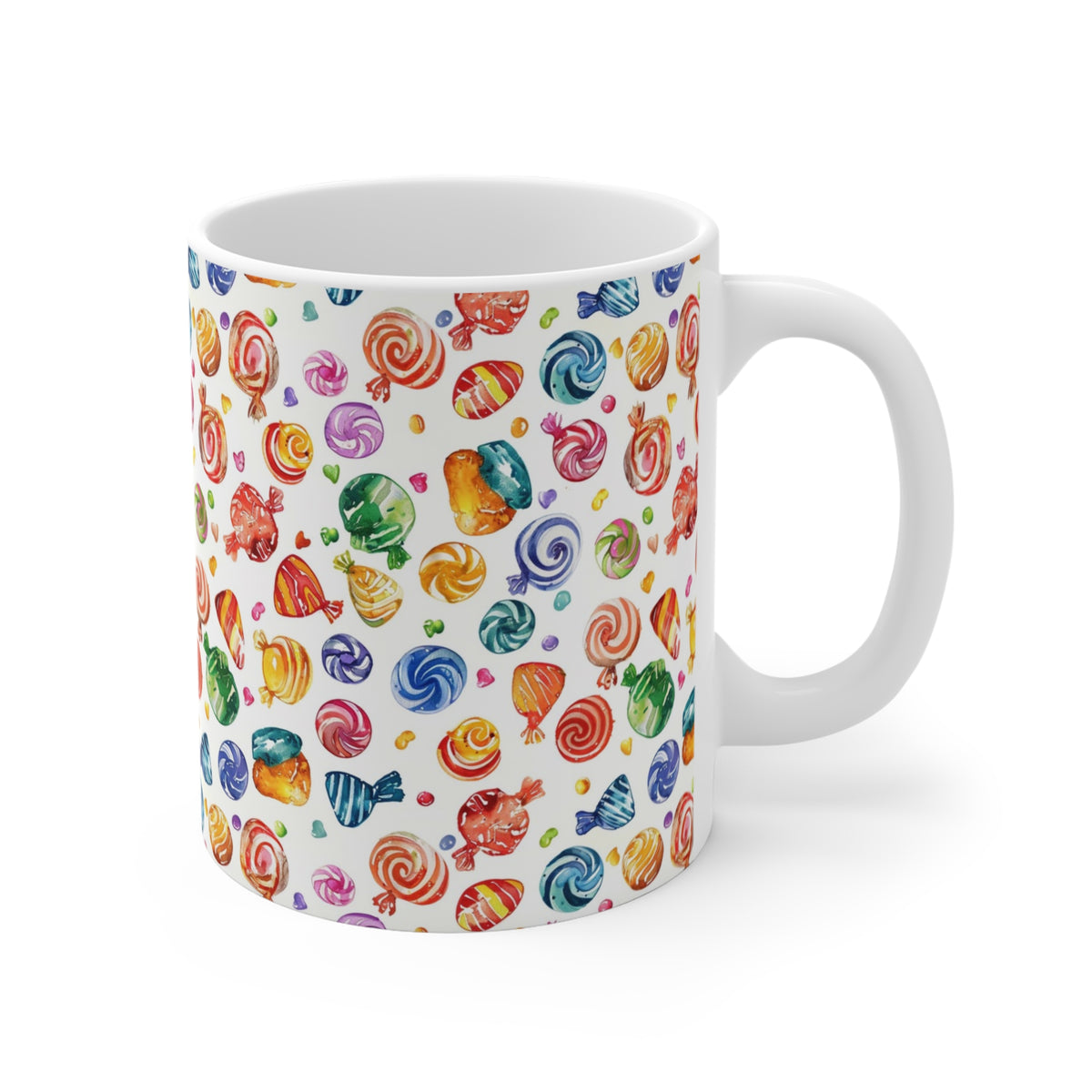 Colorful All-Over Candy Theme Coffee Mug Fun Ceramic Drinkware 113