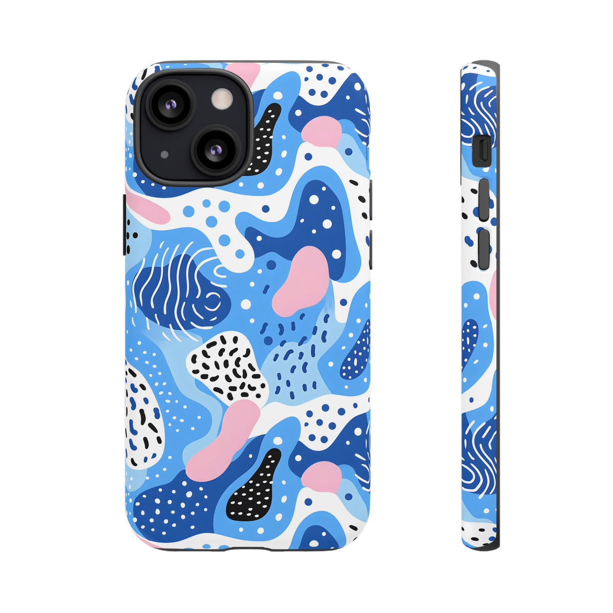 Abstract Baby Blue Memphis Design Phone Case – Sleek and Contemporary Artistry